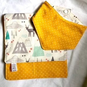 Bandana Bib/Burp cloth set